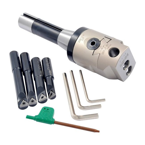 Hhip Indexable Tool Set With 2" Boring Head R8 Shank & 4 Boring Bars 1001-0201