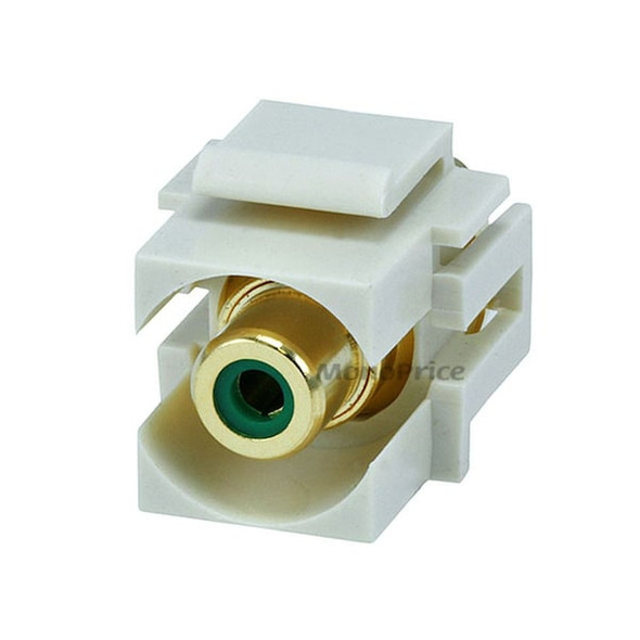 Monoprice A/V Wallplate,RCA,Grn Ctr,Flush,Ivy 6570