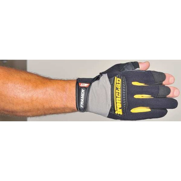 Framer(TM) Mechanics Gloves, Synthetic Leather Palm, Nylon Back, S, Black  FUG-02-S