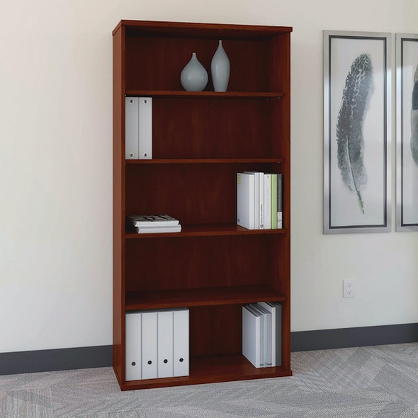 Bush Bookcase,Open Double,5 Shelf WC24414 Bush Bookcase,Open Double,5 Shelf WC24414