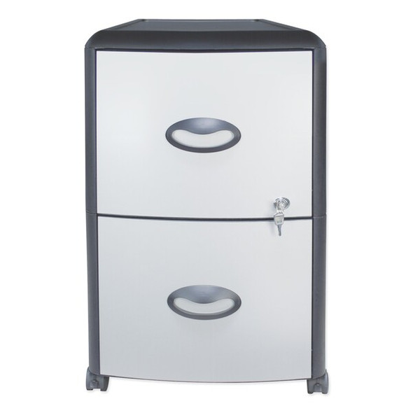 Storex File,Cabinet,2 Drawer,Black/Silver 61351U01C