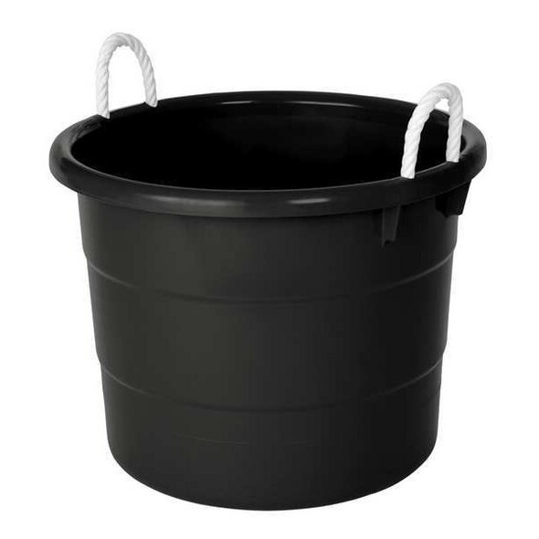 Homz Storage Tub w/ Rope Handles, 18 Gal, Black 0402GRBK.08