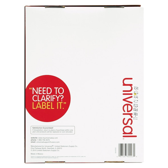 Universal Permanent Label,1-1/3x4,White,PK3500 UNV80003
