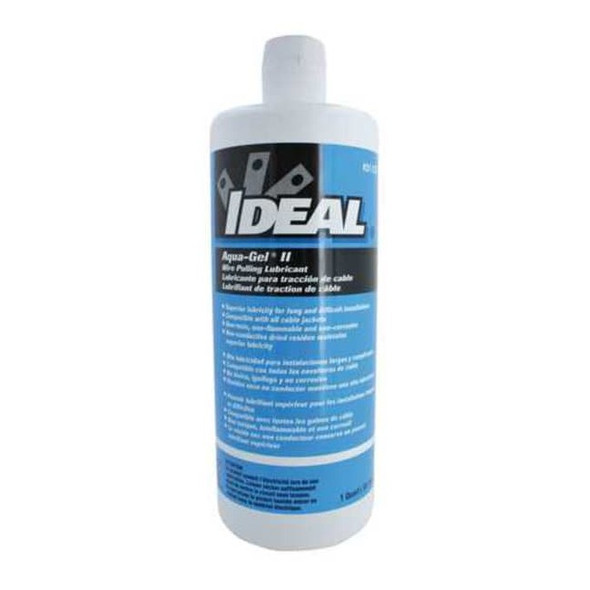 Ideal Wire Pulling Lubricant,1 qt. Bottle,Blue 31-378