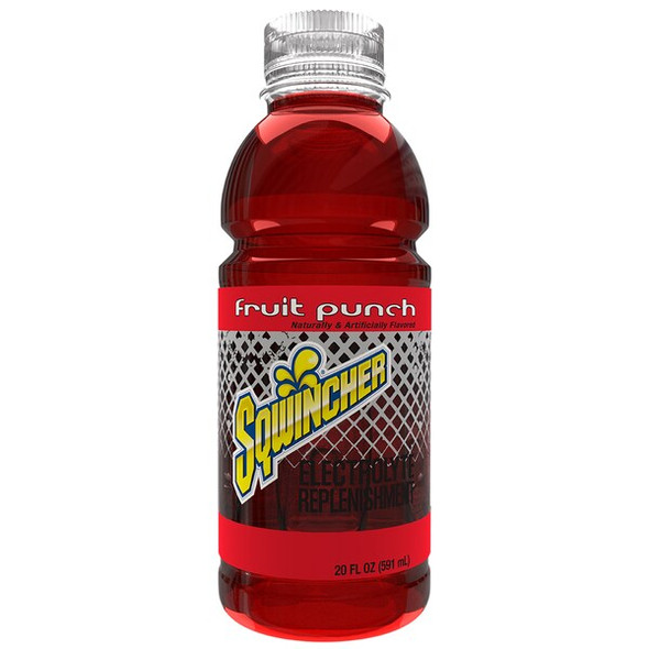 Sqwincher Sugar Free Sports Drink Fruit Punch 20 oz., PK24 159030800