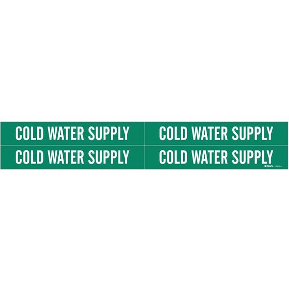 Brady Pipe Mrkr,Cold Watr Supply,1 1/8in H 7057-4 Brady Pipe Mrkr,Cold Watr Supply,1 1/8in H 7057-4
