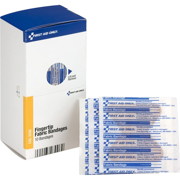 First Aid Only First Aid Kit Refill,Fabric Fingertip Bandages, 10 Per Box FAE-3006