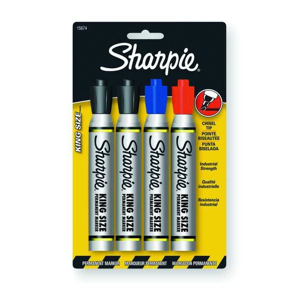 Sharpie Black, Blue, Red Industrial Marker, 4 PK 2178479