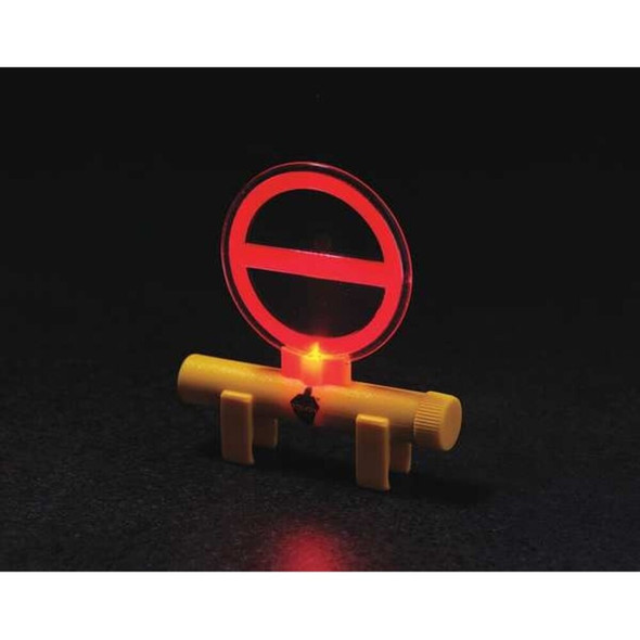 Door Barricade LED Light, Plastic, 5 in Height, 1 in Length, 0.08 lb, Yellow  2LEB7