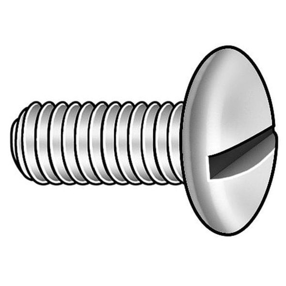 #10-32 x 3/4 in Slotted Truss Machine Screw, Zinc Plated Steel, 100 PK