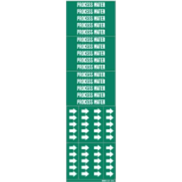 Brady Pipe Marker,Process Water,Gn,to 3/4 In 7224-3C