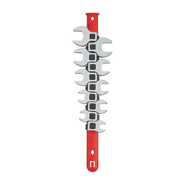 3/8 in Drive, Metric Crowfoot Wrench Set Crowfoot, Polished chrome