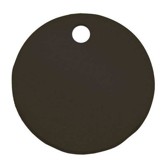 Blank Tag, Aluminum, 1 in H x 1 in W, 1 in Dia., Black, Round, 5 PK
