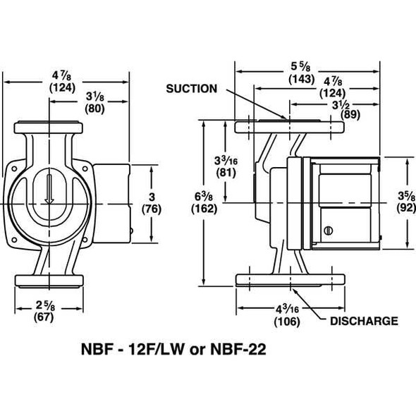 Bell & Gossett Hydronic Circulating Pump, 1/40 hp, 115V, 1 Phase, Flange Connection 103267