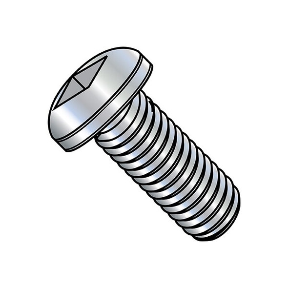 #10-24 x 5/8 in Square Pan Machine Screw, Zinc Plated Steel, 7000 PK