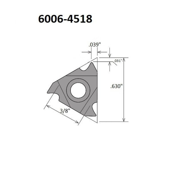 Hhip 16Nr-18UN TiALN Coated Internal Threading & Grooving Insert 6006-4518
