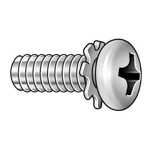 #8-32 x 1/2 in Phillips Pan Machine Screw, Plain 18-8 Stainless Steel, 50 PK