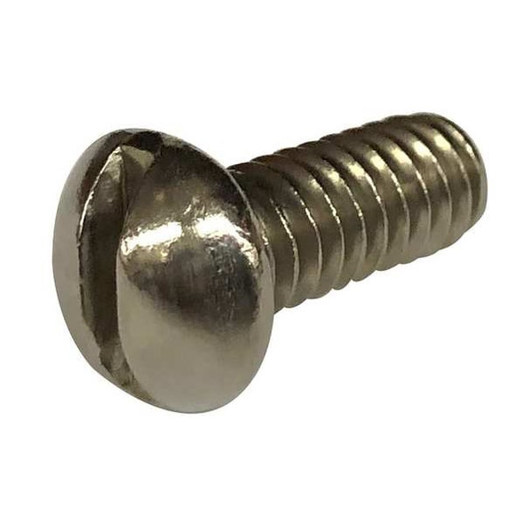 #10-32 x 3/4 in Slotted Round Machine Screw, Plain Stainless Steel, 100 PK