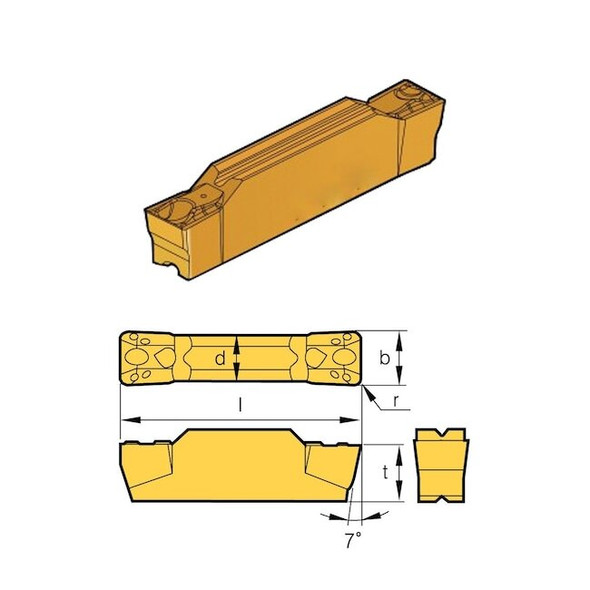 Hhip N123E2-0260-0008-BGF Grade BPS253-CVD Cut-Off & Grooving Insert 6024-4002