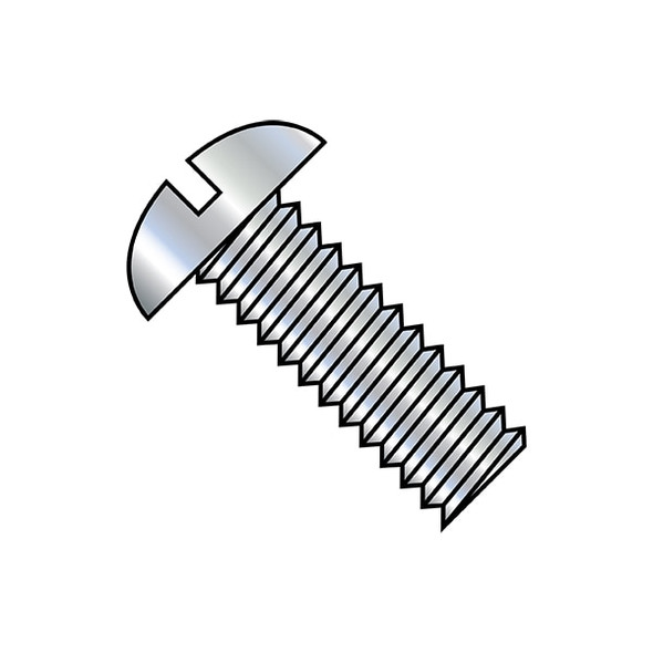 #10-24 x 1 in Slotted Round Machine Screw, Zinc Plated Steel, 4500 PK