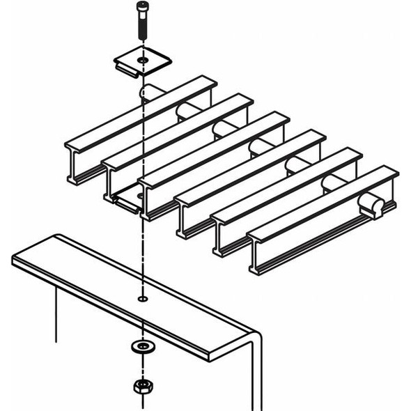 Fibergrate Grating Clip, For Screw Size 1/4 in, 316 Stainless Steel, Unfinished, 25 PK 710650/25