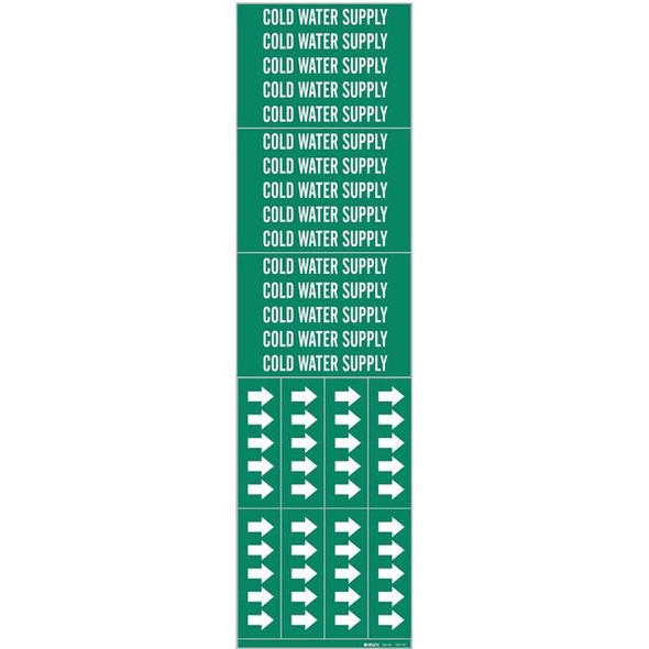 Brady Pipe Marker,Cold Water Supply 7057-3C Brady Pipe Marker,Cold Water Supply 7057-3C