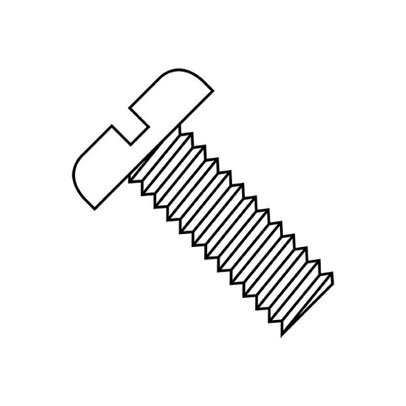 #10-32 x 3/16 in Slotted Pan Machine Screw, Nylon Steel, 2500 PK