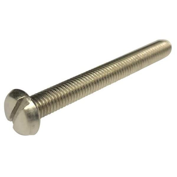 #10-32 x 1 in Slotted Pan Machine Screw, Plain 18-8 Stainless Steel, 100 PK