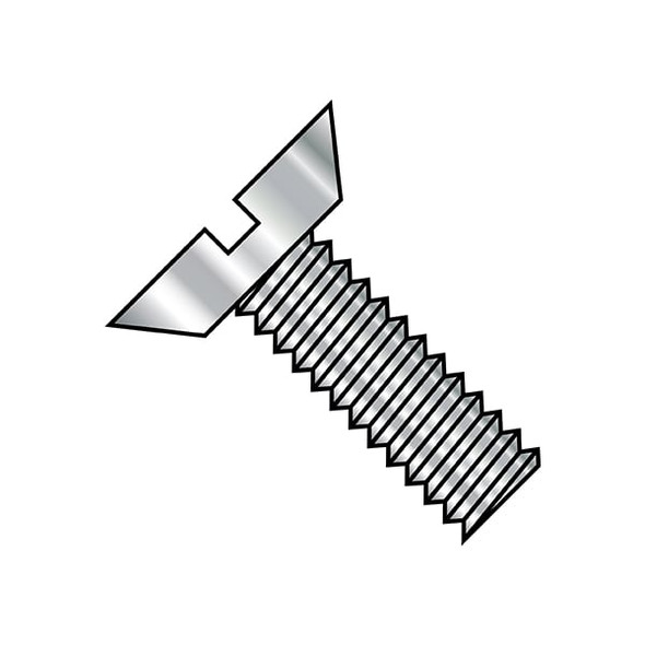 #0-80 x 3/32 in Slotted Flat Machine Screw, Plain Stainless Steel, 5000 PK