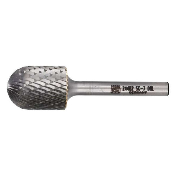 Pferd Tools Carbide Bur,SCTI SC-7,1/4",Double Cut 24482