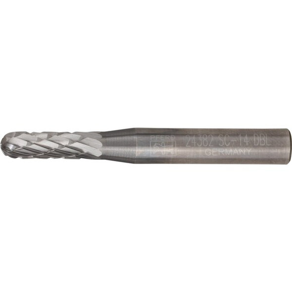 Pferd Carbide Bur,SCTI SC-14,1/4",Double Cut 24382