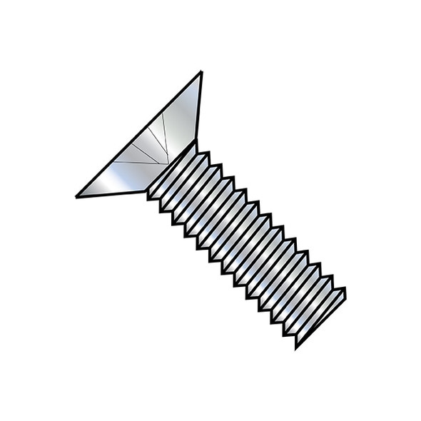 #10-32 x 1 in Phillips Flat Machine Screw, Zinc Plated Steel, 6000 PK