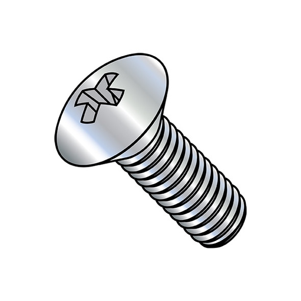 #6-32 x 3/8 in Phillips Oval Machine Screw, Zinc Plated Steel, 10000 PK