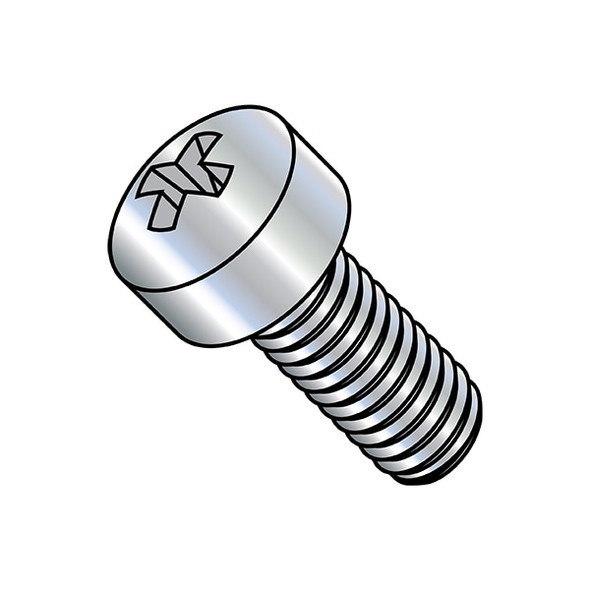 #6-32 x 3/16 in Phillips Fillister Machine Screw, Zinc Plated Steel, 10000 PK