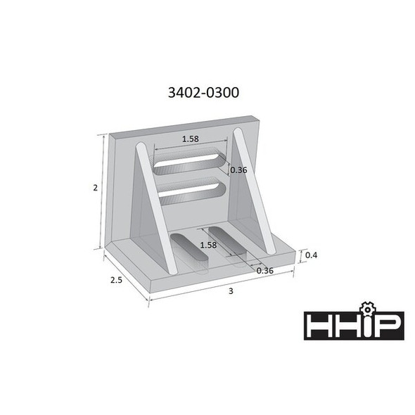 Hhip Webbed Slotted Angle Plate 3X2-1/2X2" 3402-0300 Hhip Webbed Slotted Angle Plate 3X2-1/2X2" 3402-0300