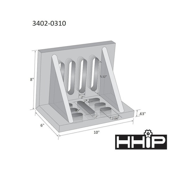 Hhip Webbed Slotted Angle Plate 10X8X6" 3402-0310 Hhip Webbed Slotted Angle Plate 10X8X6" 3402-0310