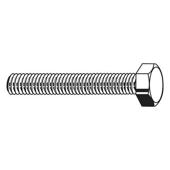 Grade A307, 5/16"-18 Hex Head Tap Bolt, Zinc Plated Steel, 2-3/4 in L, 50 PK