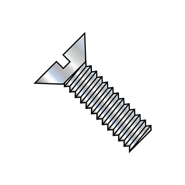 3/8"-16 x 1 in Slotted Flat Machine Screw, Zinc Plated Steel, 1000 PK