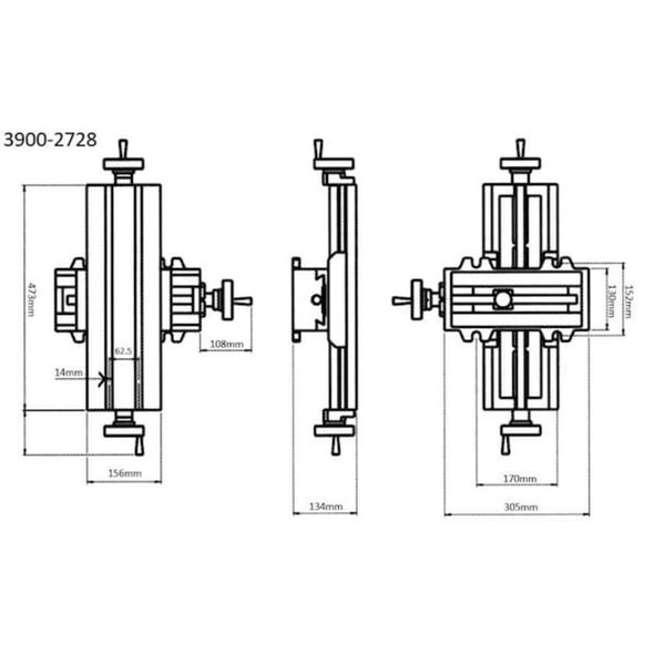 Hhip 6 X 18-1-2" Compound Slide Table 3900-2728