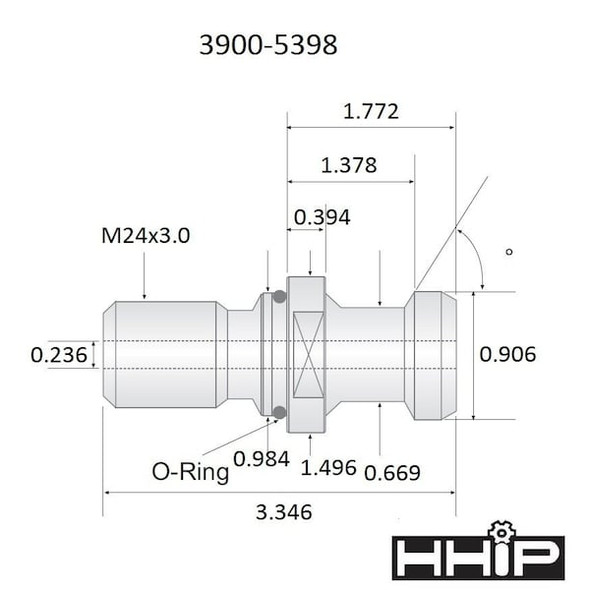 Hhip 3.35 X .91" 60 Degree BT50 Coolant Thru Retention Knob 3900-5398