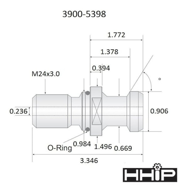 Hhip 3.35 X .91" 60 Degree BT50 Coolant Thru Retention Knob 3900-5398