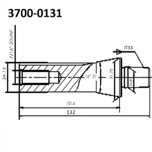 Hhip R8 To JT33 Drill Chuck Arbor 3700-0131