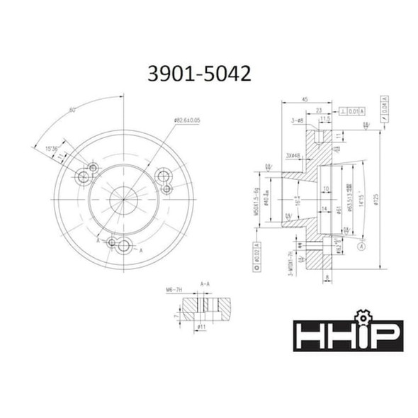 Hhip 125mm Diameter D1-4 ER-40 Collet Chuck 3901-5042
