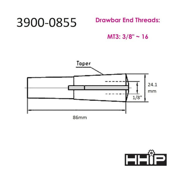 Hhip MT3 1-8" Round Collet 3900-0855