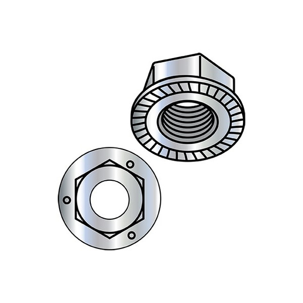 Lock Nut, 1/4"-20, Steel, Grade 5, Zinc Plated, 0.14 in Ht, 2000 PK