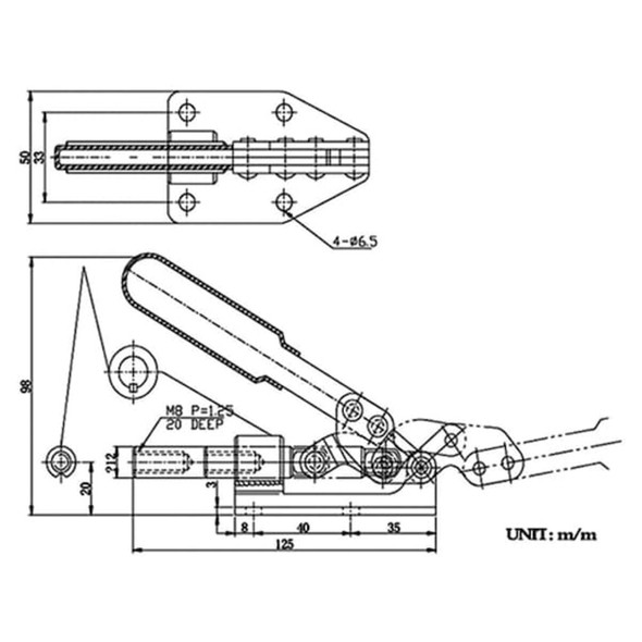 Push & Pull Flanged Base Toggle Clamp With 400 lbs Holding Capacity  3900-0397