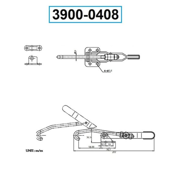Hhip Latch Type Toggle Clamp With 380 lbs Holding Capacity 3900-0408