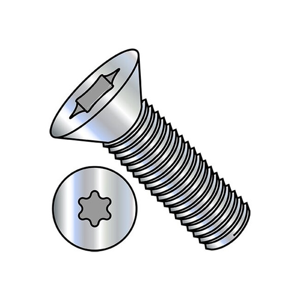 #10-24 x 1 in Torx Flat Machine Screw, Zinc Plated Steel, 6000 PK
