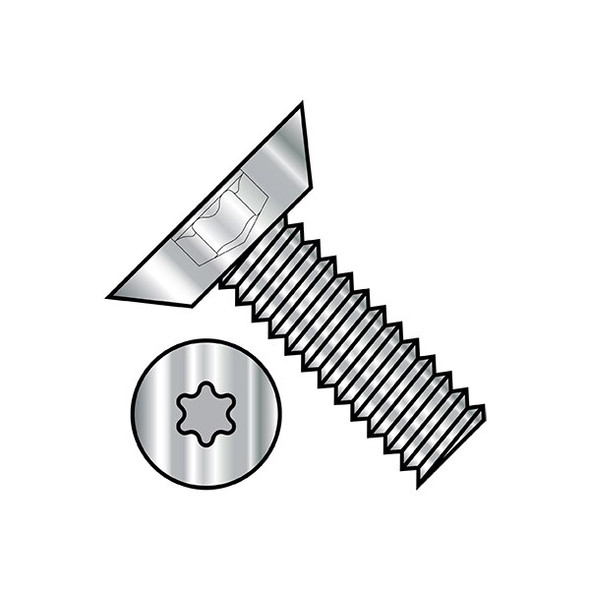 #4-40 x 1/4 in Torx Flat Machine Screw, Plain Stainless Steel, 5000 PK