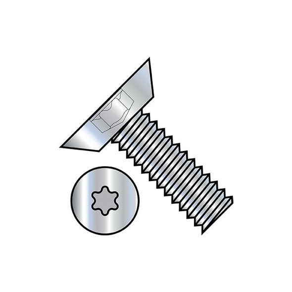 #8-32 x 3/8 in Torx Flat Machine Screw, Zinc Plated Steel, 10000 PK
